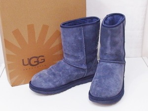 UGG アグ クラシック ショート クリスタル ボウ　ムートンブーツ　スワロフスキー J：23 1006698 マリンブルー