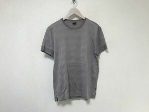 本物ヒューゴボスHUGO BOSSコットン薄手ニット半袖TシャツメンズビジネススーツアメカジサーフミリタリーグレーS