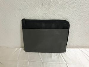  genuine article Dell foniksDELFONICS× Tokyu handle z original leather hand party clutch bag business pouch second bag gray travel travel 