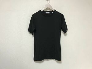 本物トゥモローランドTOMMOROWLANDコットン無地半袖TシャツメンズミリタリービジネススーツアメカジサーフXS黒ブラック日本製インナー