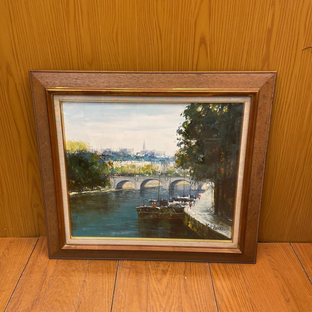 ★Authentic work★Kenkichi Sakai★Seine River★Paris★Oil painting★Oil painting★Painting★Foreign landscape★France★Signed by the author★Framed★SAKAI★SR(I953), painting, oil painting, Nature, Landscape painting