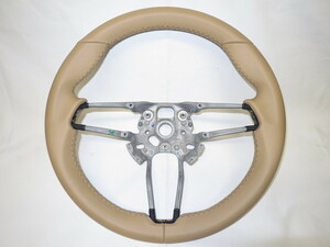  rare! Macan 718 original leather steering gear steering wheel kai "Enkei" man Boxster Panamera 991 95B 958 971 982 control number (W-3079)