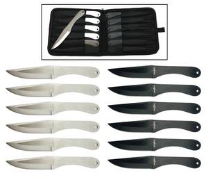 スローイングナイフ 12本セット 全長21.5cm ( 棒手裏剣 シースナイフ サバイバルナイフ キャンプ アウトドア )