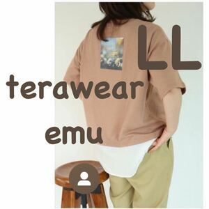 新品●terawear emu TRWスソシャツツキPO プルオーバー 中橙　LL オレンジ　テラコッタ　ブラウン半袖Tシャツ復刻