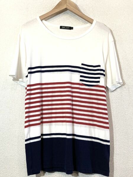 BEAMS☆Tシャツ☆パネルボーダー☆ビームス☆ホワイト☆ネイビー☆レッド☆白☆赤☆紺