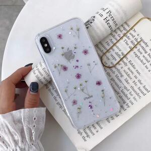 G-65. iPhone13mini smartphone case floral print purple 