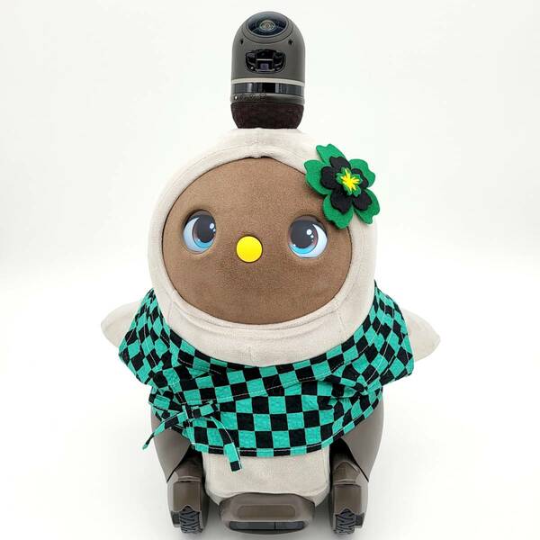ラボット LOVOT ラボットの服ハンドメイド　 甚平市松模様、お花コサージュセット