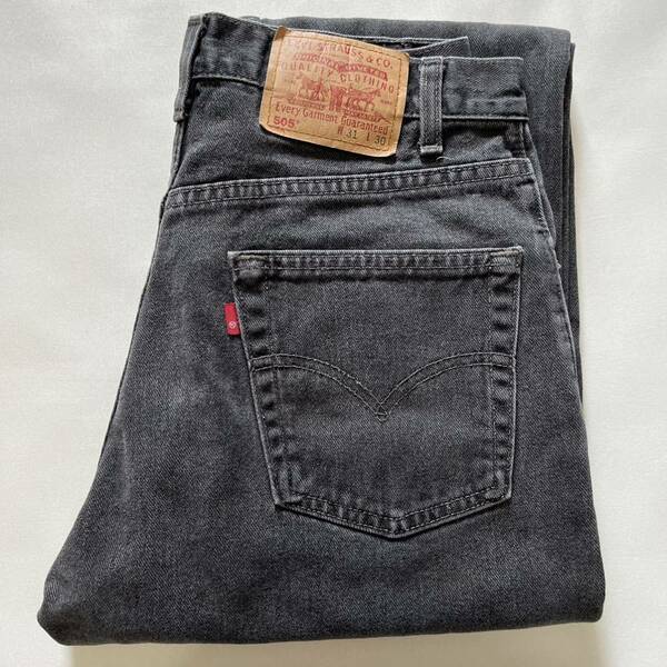 【W31 L30】 90s LEVI'S 505 サルファ ブラック デニムパンツ カナダ / USA製 リーバイス ヴィンテージ 501 USA 80s 70s 60s ヒゲ 先染