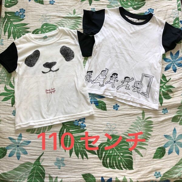 お値下げ！ユニクロ、ドラえもん半袖Tシャツ&可愛いパンダ柄半袖Tシャツ　2枚セット 110センチ