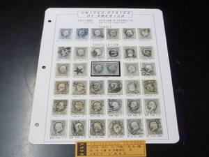 22L A America stamp leaf N8 Classic 1881 year SC#206 1c all sorts . seal type total 36 sheets * explanation field obligatory reading 