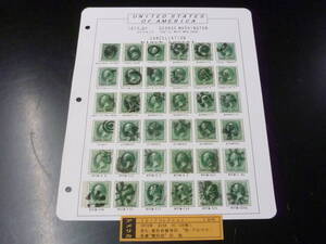 22L A America stamp leaf N13 Classic 1870 year SC#158 3c all sorts . seal type total 36 sheets * explanation field obligatory reading 