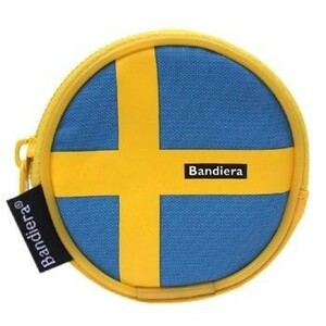 送料込 Bandiera (バンディエラ) コインケース スウェーデン カラビナ付き 8431 北欧 国旗 地図 sweden スウェーデン国旗 グッズ