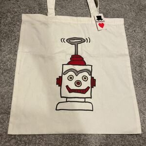 未使用品 BOHEMIANS ボヘミアンズ BB-99 サックバッグ トートバッグ ROBO ロボット イラスト 生成　39.5×37.5㎝ エコバッグ