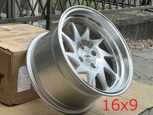 新品！Whistler KR7 16x9J+15 4H PCD100 Silver Machined USDM 深リム Hellaflush