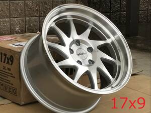 新品！Whistler KR7 17x9+25 5穴 PCD100 CB73.1 Silver Machined USDM 深リム Hellaflush 