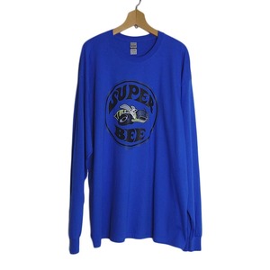 新品 大きいサイズ ロングスリーブ tシャツ プリントTシャツ メンズ 2XL 青色 ティーシャツ GILDAN SUPER BEE #2519