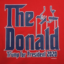 デッドストック レディース Tシャツ プリントTシャツ Mサイズ GILDAN ティーシャツ 赤 TRUMP 新品 未着用品 ドナルド トランプ #2528_画像3