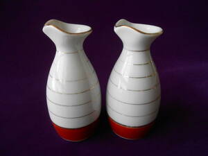  sake cup and bottle! * gold line sake bottle 2 pcs set * unused cup sake cup sake cup sake bottle one-side . sake note .