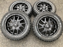 4本セット送料無料 NITRO POWER DERINGER デリンジャー 17X6.5 6/139.7 ブラック MUDSTAR radial M/T 215/60R17 ハイエース ホワイトレター_画像3