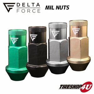 新品 DELTA FORCE MIL NUTS デルタフォース ミルナット M12XP1.5 19HEX 4個入り 選べる4カラー 軽量アルミナット 高強度 貫通タイプ