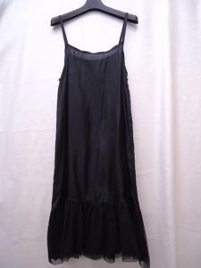 [KCM]sta-300* unused goods *[douceur/du Hsu ru] hem frill inner dress Cami dress black lady's 