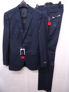 【KCM】jmc-turi-121-2s★未使用品★【THE SUIT COMPANY】メンズ セットアップスーツ　2つボタン　ネイビー系　サイズ 175cm-8drop（W78）