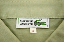 Y-4130★送料無料★美品★CHEMISE LACOSTE シュミーズ ラコステ★90s グリーン ワニロゴ刺繍 薄地 スムース生地 半袖 ポロシャツ 3_画像3