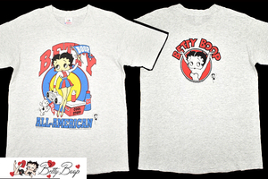 Y-4231★送料無料★美品★BETTY BOOP ベティーブープ ベティちゃん★1994年 90s アメリカ USA製 ヴィンテージ アッシュ 半袖 T-シャツ Ｍ