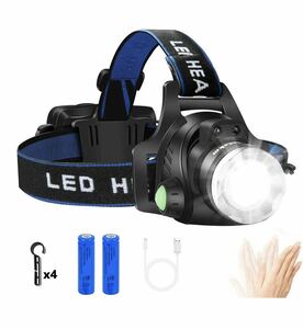 ヘッドライト LED ヘッドランプusb充電式 高輝度CREE T6 人感センサー 角度調節可能