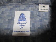 超特価!BARNEYS NEW YORK別注!イタリア製!良好即決!Finamore フィナモレ メンズ 長袖 コットン ドレス シャツ ブルー系 size M 綿100%_画像7