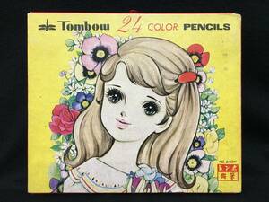 デッドストック トンボ鉛筆 24色 色鉛筆セット 美少女 少女漫画 ファンシー レトロポップ 文具 昭和
