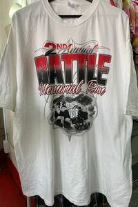 ★USA バイク BATTLE グラデーション プリント Ｔシャツ 白 White PORT&COMPANY 3XL 大きいサイズ