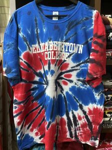 ★USA古着　絞り染め　タイダイ　原色　赤　青　白　Ｔシャツ colortone 2XL 大きいサイズ