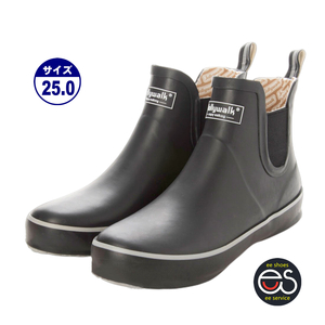 * new goods * popular *[20088-BLK/GRY-25.0] rubber rain boots side-gore . sweat . lining ventilation insole . rain combined use man and woman use (22.5~29.0)