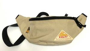 KELTY ケルティ ボディバッグ ウエストバッグ カーキ ベージュ 7104 良品 鞄 ロゴ コーデュラ アウトドア キャンプ