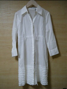 SCOT CLUB shirt dress size 1 R7082 unused tag attaching cotton 100% eggshell white 