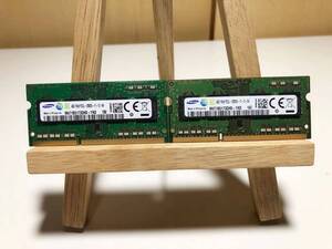 SAMSUNG DDR3L-1600 PC3L-12800S ノート用 SO-DIMM 4GB 2x枚 両面チップ 動作品