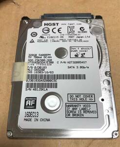 HGST 320GB 2.5インチ　RPM 5400 動作品 累積使用18H時間