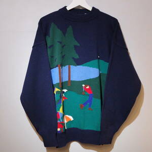 ブルックスブラザーズ ゴルフ柄コットンニット XLサイズ表記 BROOKS BROTHERS Cotton knit 90s vintage