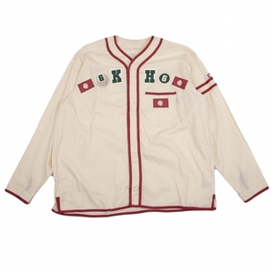  Karl hell mKarl Helmut cotton bachi Baseball shirt unbleached cloth red M [ men's ]