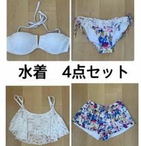 未使用　4点セット レディース 水着　レース　セパレート　花柄　水着4点セット 水着ビキニ ビキニ水着_画像1