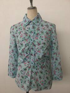 MAX&Co. chemises Max and ko- lady's small floral print 7 minute sleeve stretch pull over shirt superior article size 40