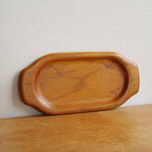 [Винтаж] Сделано в Швеции Тиковый поднос Скандинавская деревянная тарелка из массива дерева с ручкой