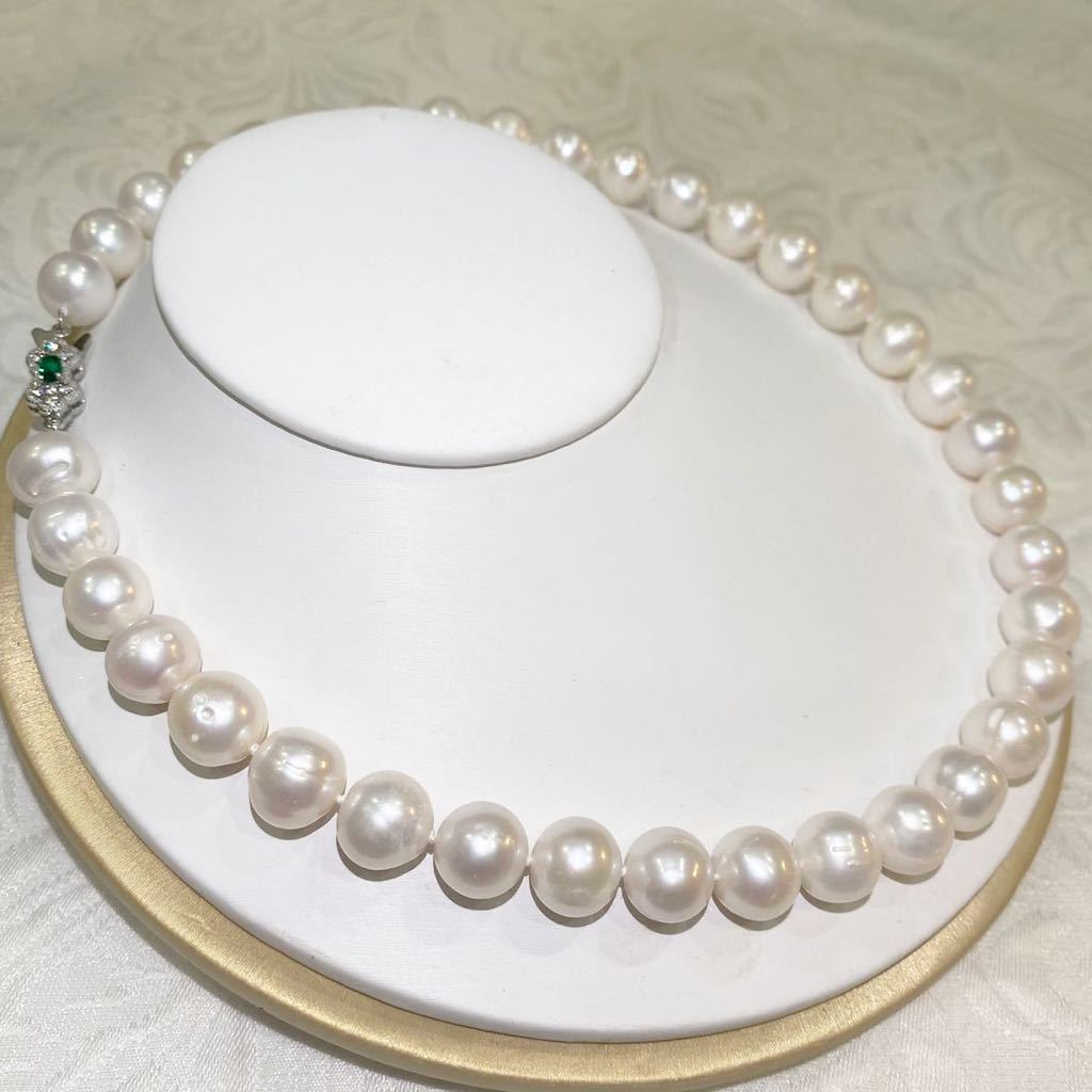 真珠ネックレス本物希少な特大珠10-11mmボリューム満点人気柄天然色