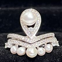 天然真珠デザインリング5mm フリーサイズ　k18仕上げ　パールリング　真珠指輪_画像5