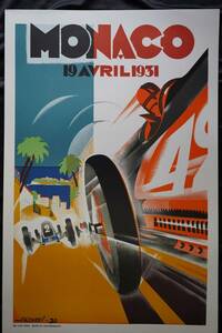 モナコグランプリ1931　リトグラフポスター　シートのみの出品です。