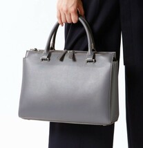 ■トランスワーク【美Bag】4層ハンドバッグ ショルダーストラップ付 グレー■_画像3