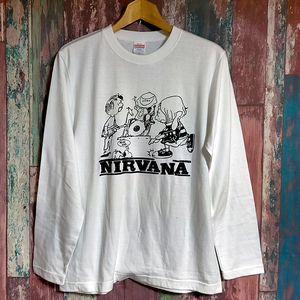 送込　SNOOPY ft NIRVANA　ロンT　長袖Tシャツ　白 XLサイズ 