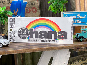 ハワイアンレインボーステッカー（オハナ/家族） ■ アメリカン雑貨 アメリカ雑貨