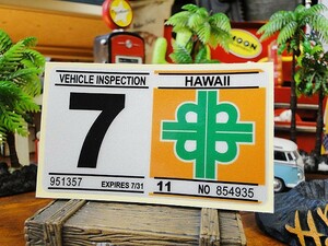  Hawaii. vehicle inspection "shaken" bumper sticker replica (7 month ) America miscellaneous goods american miscellaneous goods 